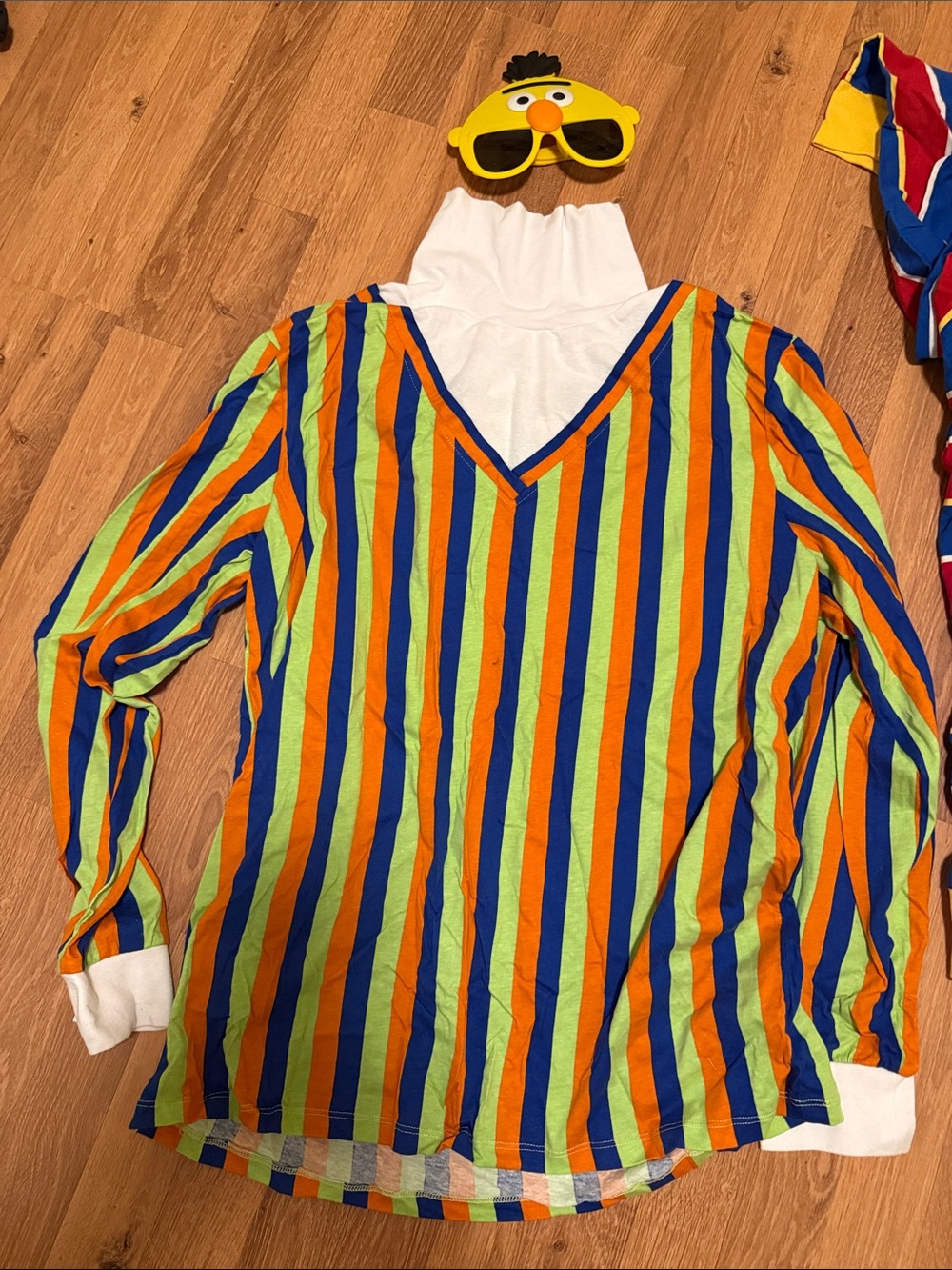 Adult Sesame Street Large Bert Halloween Top and glasses/face